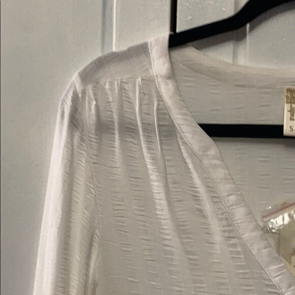 NWT Japna cream button front ruffled hem tunic S - Picture 6 of 13